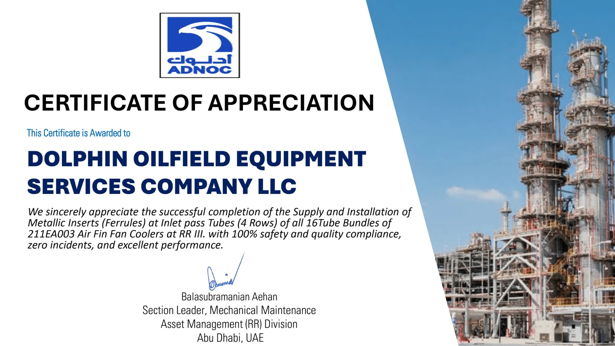 ADNOC — RR III